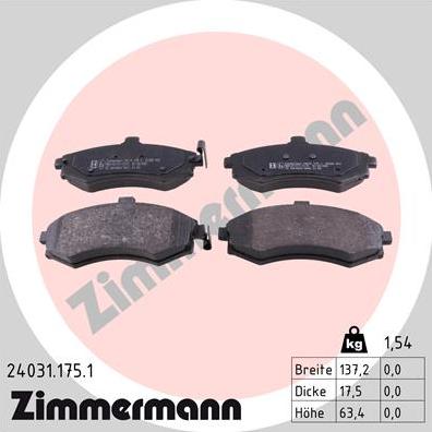 Zimmermann 24031.175.1 - Bremžu uzliku kompl., Disku bremzes ps1.lv