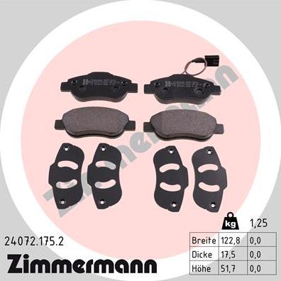 Zimmermann 24072.175.2 - Bremžu uzliku kompl., Disku bremzes ps1.lv