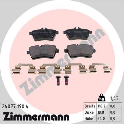 Zimmermann 24077.190.4 - Bremžu uzliku kompl., Disku bremzes ps1.lv