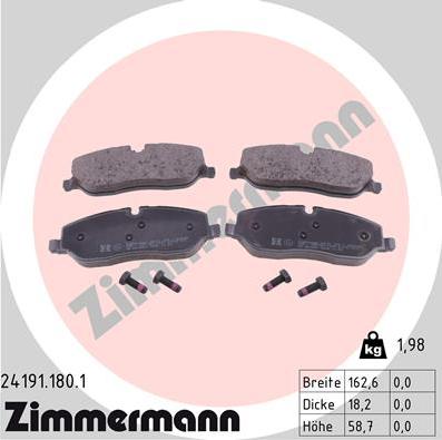 Zimmermann 24191.180.1 - Bremžu uzliku kompl., Disku bremzes ps1.lv