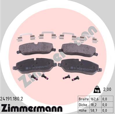 Zimmermann 24191.180.2 - Bremžu uzliku kompl., Disku bremzes ps1.lv