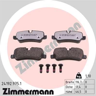 Zimmermann 24192.975.1 - Bremžu uzliku kompl., Disku bremzes ps1.lv