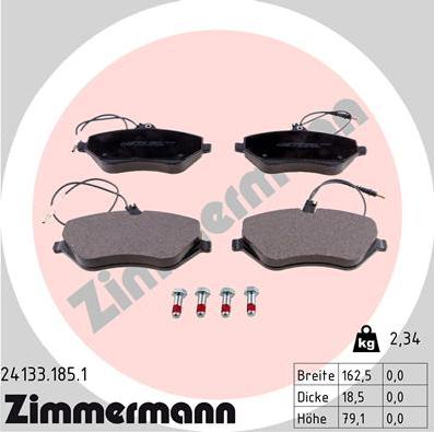 Zimmermann 24133.185.1 - Bremžu uzliku kompl., Disku bremzes ps1.lv