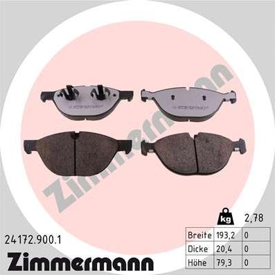 Zimmermann 24172.900.1 - Bremžu uzliku kompl., Disku bremzes ps1.lv