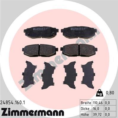 Zimmermann 24854.160.1 - Bremžu uzliku kompl., Disku bremzes ps1.lv