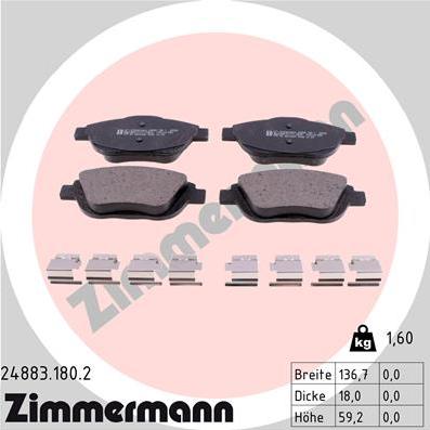 Zimmermann 24883.180.2 - Bremžu uzliku kompl., Disku bremzes ps1.lv