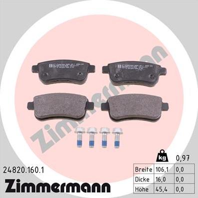 Zimmermann 24820.160.1 - Bremžu uzliku kompl., Disku bremzes ps1.lv