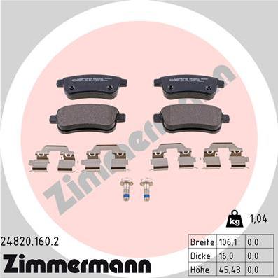 Zimmermann 24820.160.2 - Bremžu uzliku kompl., Disku bremzes ps1.lv