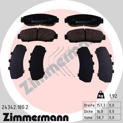 Zimmermann 24342.180.2 - Bremžu uzliku kompl., Disku bremzes ps1.lv