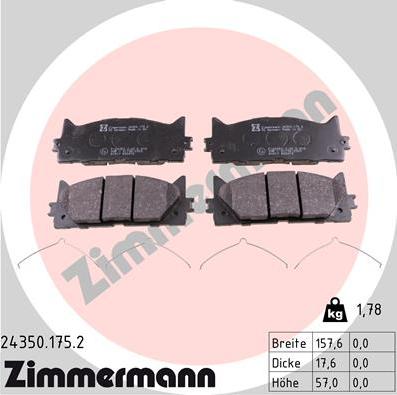 Zimmermann 24350.175.2 - Bremžu uzliku kompl., Disku bremzes ps1.lv