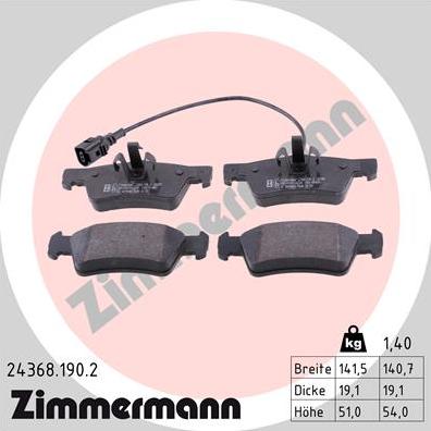 Zimmermann 24368.190.2 - Bremžu uzliku kompl., Disku bremzes ps1.lv