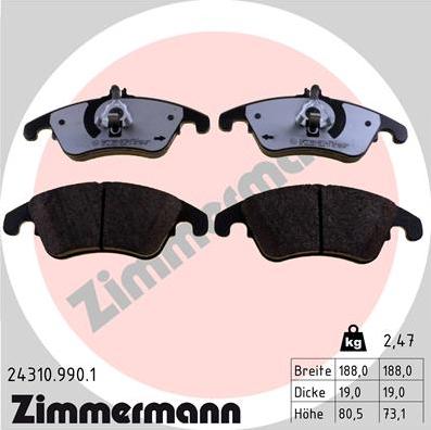 Zimmermann 24310.990.1 - Bremžu uzliku kompl., Disku bremzes ps1.lv