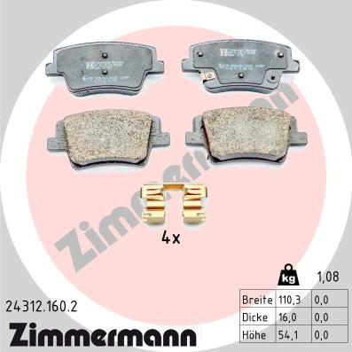 Zimmermann 24312.160.2 - Bremžu uzliku kompl., Disku bremzes ps1.lv