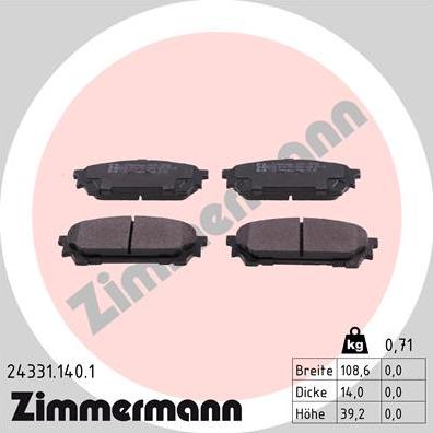 Zimmermann 24331.140.1 - Bremžu uzliku kompl., Disku bremzes ps1.lv