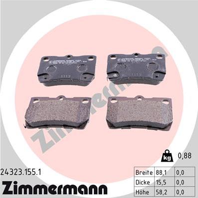 Zimmermann 24323.155.1 - Bremžu uzliku kompl., Disku bremzes ps1.lv