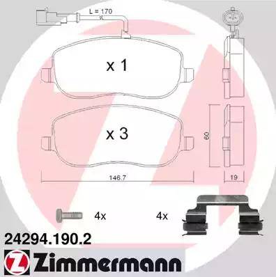 Zimmermann 24294.190.2 - Bremžu uzliku kompl., Disku bremzes ps1.lv