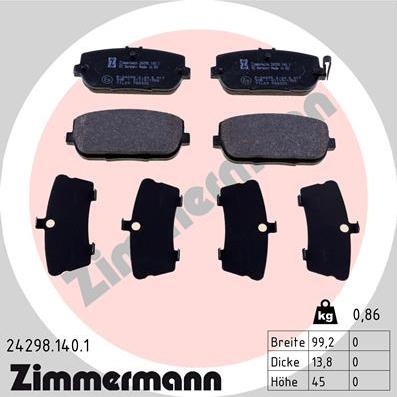 Zimmermann 24298.140.1 - Bremžu uzliku kompl., Disku bremzes ps1.lv