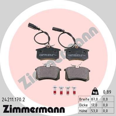 Zimmermann 24211.170.2 - Bremžu uzliku kompl., Disku bremzes ps1.lv