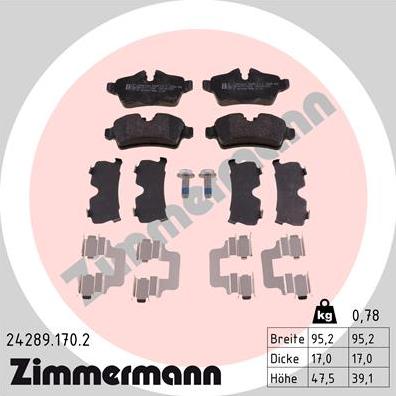 Zimmermann 24289.170.2 - Bremžu uzliku kompl., Disku bremzes ps1.lv