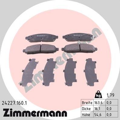 Zimmermann 24227.160.1 - Bremžu uzliku kompl., Disku bremzes ps1.lv