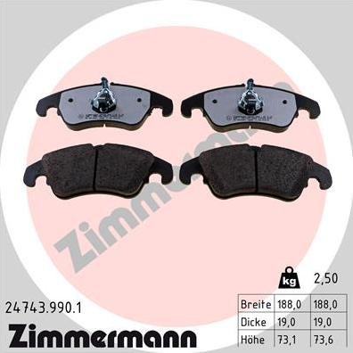 Zimmermann 24743.990.1 - Bremžu uzliku kompl., Disku bremzes ps1.lv