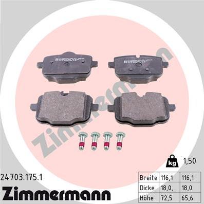 Zimmermann 24703.175.1 - Bremžu uzliku kompl., Disku bremzes ps1.lv