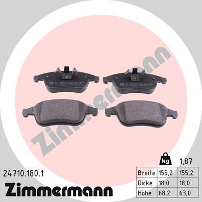 Zimmermann 24710.180.1 - Bremžu uzliku kompl., Disku bremzes ps1.lv