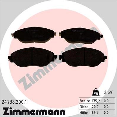 Zimmermann 24738.200.1 - Bremžu uzliku kompl., Disku bremzes ps1.lv