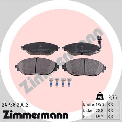 Zimmermann 24738.200.2 - Bremžu uzliku kompl., Disku bremzes ps1.lv