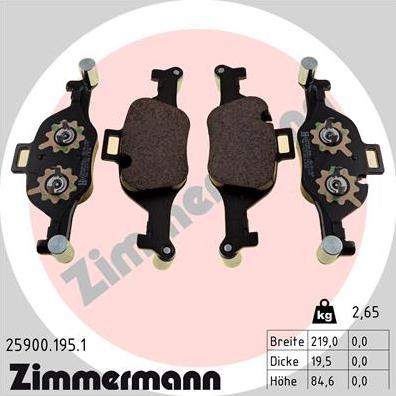 Zimmermann 25900.195.1 - Bremžu uzliku kompl., Disku bremzes ps1.lv