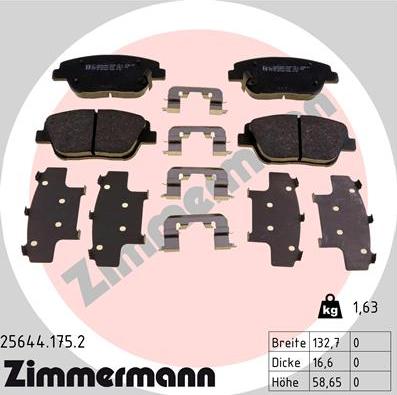 Zimmermann 25644.175.2 - Bremžu uzliku kompl., Disku bremzes ps1.lv