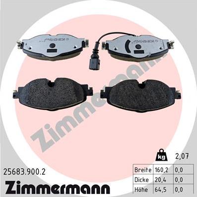 Zimmermann 25683.900.2 - Bremžu uzliku kompl., Disku bremzes ps1.lv