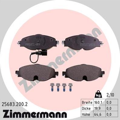 Zimmermann 25683.200.2 - Bremžu uzliku kompl., Disku bremzes ps1.lv