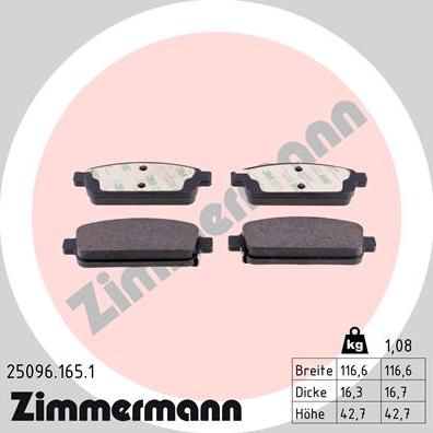 Zimmermann 25096.165.1 - Bremžu uzliku kompl., Disku bremzes ps1.lv