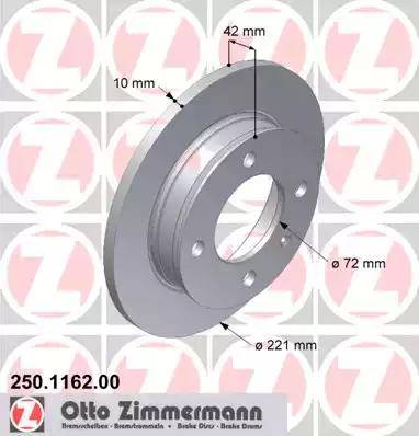 Zimmermann 250.1162.00 - Bremžu diski ps1.lv