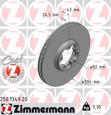 Zimmermann 250.1349.20 - Bremžu diski ps1.lv