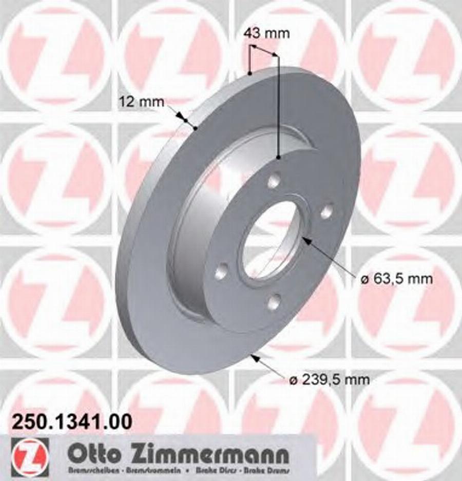 Zimmermann 250 1341 00 - Bremžu diski ps1.lv