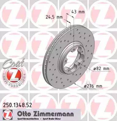 Zimmermann 250.1348.52 - Bremžu diski ps1.lv