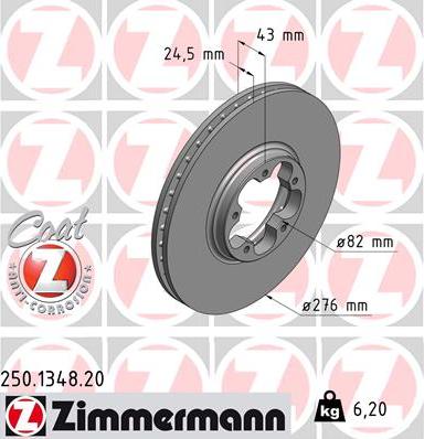 Zimmermann 250.1348.20 - Bremžu diski ps1.lv