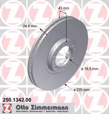 Zimmermann 250.1342.00 - Bremžu diski ps1.lv