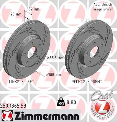 Zimmermann 250.1365.53 - Bremžu diski ps1.lv