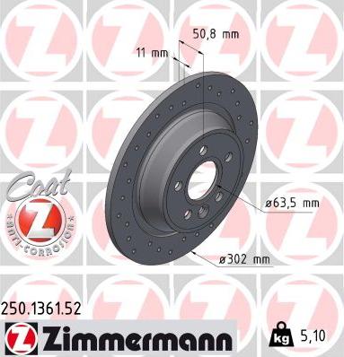 Zimmermann 250.1361.52 - Bremžu diski ps1.lv