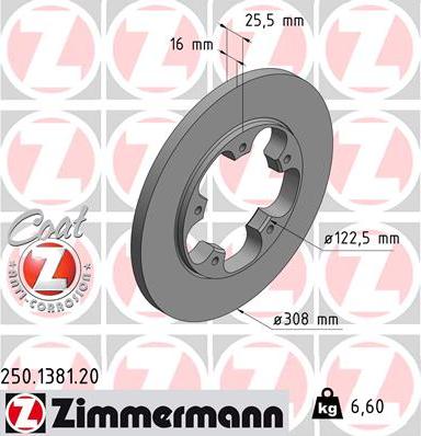 Zimmermann 250.1381.20 - Bremžu diski ps1.lv