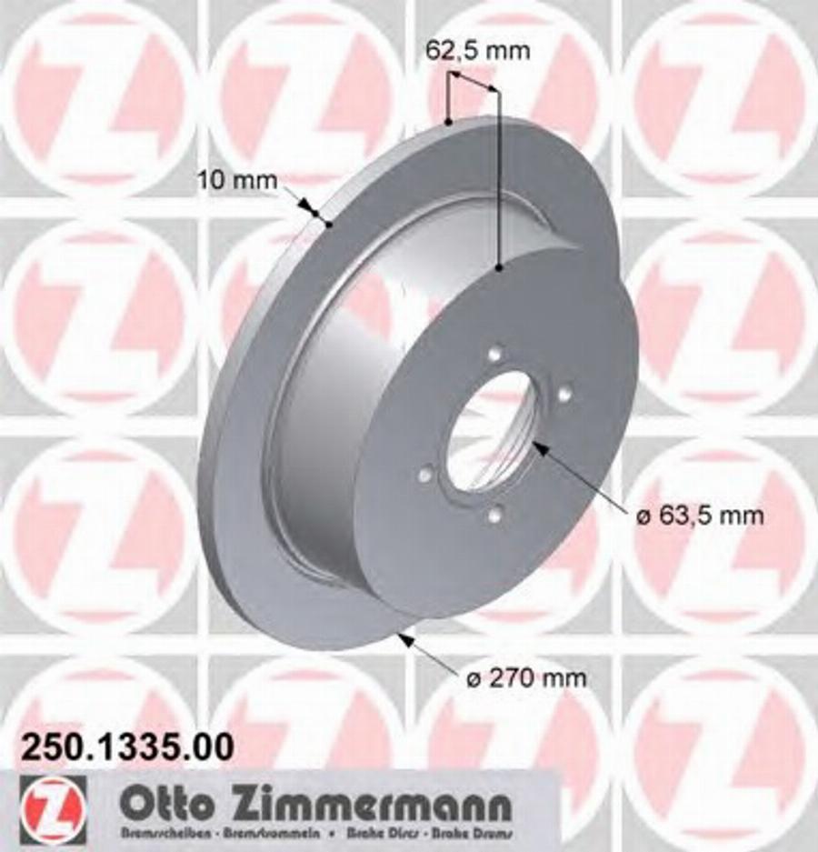 Zimmermann 250 1335 00 - Bremžu diski ps1.lv