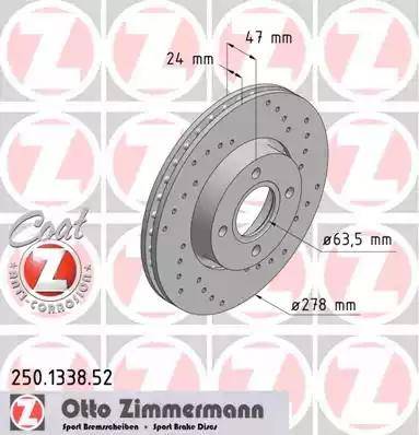 Zimmermann 250.1338.52 - Bremžu diski ps1.lv