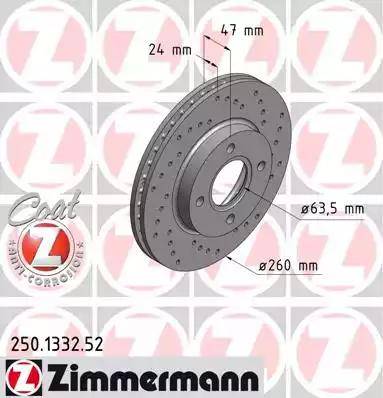 Zimmermann 250.1332.52 - Bremžu diski ps1.lv