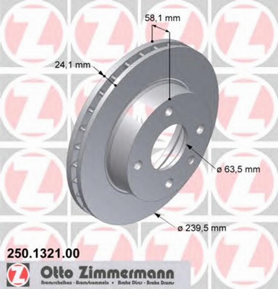 Zimmermann 250.1321.00 - Bremžu diski ps1.lv