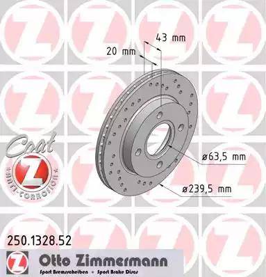 Zimmermann 250.1328.52 - Bremžu diski ps1.lv