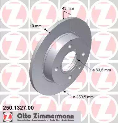 Zimmermann 250.1327.00 - Bremžu diski ps1.lv