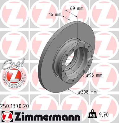 Zimmermann 250.1370.20 - Bremžu diski ps1.lv